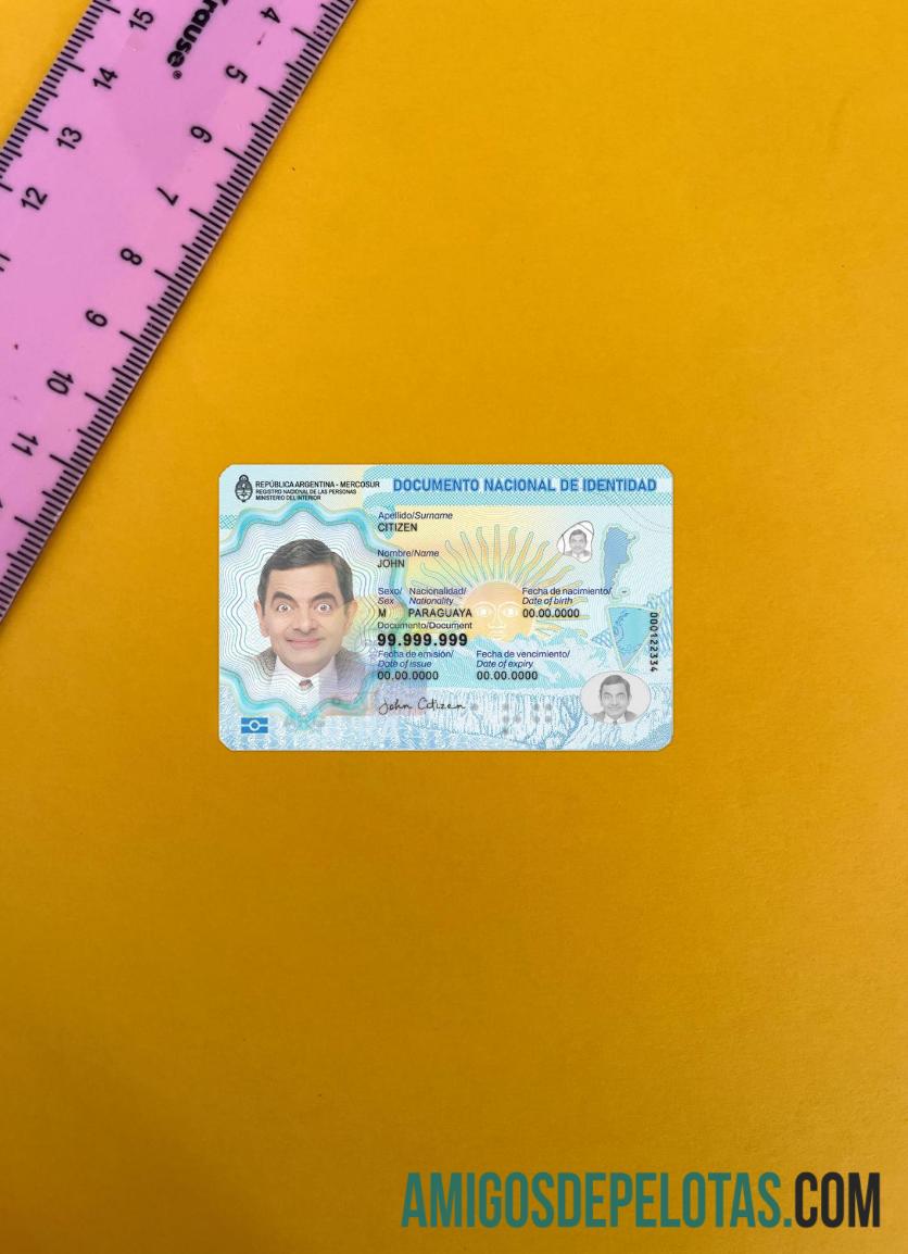 Argentina ID Card 2023 Present olhar de foto frente exemplo